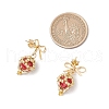 Brass Diamond Dangle Stud Earrings EJEW-MZ00465-04-4