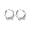 Rack Plating Brass Huggie Hoop Earring Findings KK-S405-01P-1