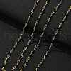 2mm Faceted Round Natural Spinel & Brass Link Chain Necklaces NJEW-S436-01-4
