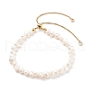 Mother's Day Jewellery Natural Pearl Beaded Slider Bracelet for Women BJEW-JB08330-01-1