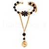Flower Alloy Finger Ring Bracelets for Women WGDA335-01-5