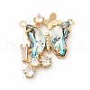 Brass with K9 Glass Charms KK-B071-18G-2