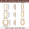 Beebeecraft 6Pcs 3 Styles Brass Hoop Earrings EJEW-BBC0001-30-2