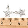 Rack Plating Brass Micro Pave Clear Cubic Zirconia Pendants KK-B093-12B-P-3