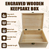 Rectangle Wooden Memory Keepsake Boxes with Lids CON-WH0101-003-4