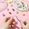 Handmade Nylon Wired Glass Beaded Pendants with Acrylic Charms and 304 Stainless Steel Open Jump Rings PALLOY-CJ00108-5
