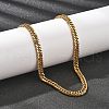 6MM 304 Stainless Steel Cuban Link Chain Necklaces for Women NJEW-B131-04G-1