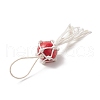 Natural Wood Bead Tassel Pendant Decoraiton HJEW-JM00953-3