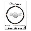 Natural Obsidian Beaded Stretch Bracelets for Women Men WA9993-7-1
