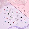 Unicraftale 48Pcs 8 Colors Electroplated Natural Quartz Stainless Steel Faceted Heart Charms STAS-UN0056-89-2