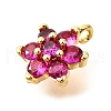Brass Micro Pave Cubic Zirconia Pendants KK-D356-01A-G-2