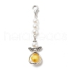 Acrylic Imitation Pearl Beaded Angel Pendant Decorations X1-HJEW-JM00741-2