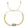 Alloy Round & Evil Eye Braided Bead Bracelets TG4711-5-1