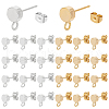 BENECREAT 24Pcs 2 Colors Brass Stud Earring KK-BC0013-93-1