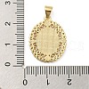 Rack Plating Brass Micro Pave Clear Cubic Zirconia Pendants KK-M258-03G-3