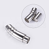 Tarnish Resistant 304 Stainless Steel Magnetic Clasps with Glue-in Ends STAS-G163-36P-1