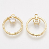 Brass Cubic Zirconia Pendants KK-T035-37-2