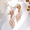 Brass Micro Pave Clear Cubic Zirconia Stud Earrings EJEW-K300-31G-1