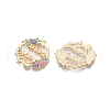 Rack Plating Alloy Enamel Pendants ENAM-N056-369KCG-02-2