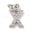 Initial Letter Brass with Cubic Zirconia Charms KK-Q814-26X-P-1