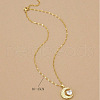 Moon & Heart 304 Stainless Steel Micro Pave Clear Cubic Zirconia Pendant Necklaces FS-WG967E3-01-4