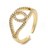 Brass Micro Pave Cubic Zirconia Cuff Rings for Women RJEW-P129-05G-2