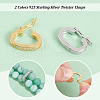   2Pcs 2 Colors 925 Sterling Silver Twister Clasps STER-PH0001-82-4