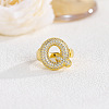 Brass Micro Pave Clear Cubic Zirconia Cuff Rings FS-WG4832E-33-1