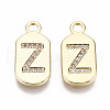 Brass Micro Pave Clear Cubic Zirconia Pendants KK-S360-052Z-NF-1