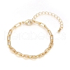 Brass Paperclip Chains Bracelets BJEW-I286-02G-1
