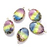 Two Tone Transparent Glass Pendants GLAA-F110-01C-2