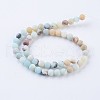 Frosted Natural Flower Amazonite Round Bead Strands X-G-E334-6mm-09-2