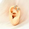 Brass Micro Pave Clear Cubic Zirconia Cuff Earrings EJEW-F370-02G-2