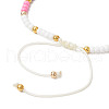 Adjustable Glass Seed Round Beaded Braided Bracelets BJEW-MZ00187-03-4