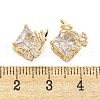 Rack Plating Brass Micro Pave Clear Cubic Zirconia Beads KK-F089-35G-01-3