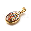 Religion Theme 304 Stainless Steel Pave Epoxy Pendants STAS-K256-29G-04-2