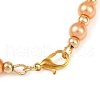 Glass Pearl Round Beaded Link Bracelets for Women BJEW-JB11975-02-5