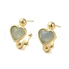 Natural Aquamarine Heart Stud Earrings EJEW-K287-01G-09-1