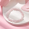Natural Rose Quartz Beads Kids Bracelets BJEW-JB10611-09-2
