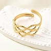 304 Stainless Steel Adjustable Open Cuff Rings for Women RJEW-U062-01E-G-2