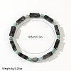 Rectangular Natural Labradorite & Amazonite Beads Stretch Bracelets for Men CD6409-4