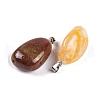 Natural & Synthetic Mixed Gemstone Pendants G-Q172-03P-2