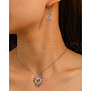 Heart Sun 304 Stainless Steel Pendant Necklaces & Dangle Earrings Sets FS-WGE9EFA-02-2