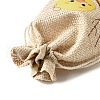 12Pcs 12 Styles Easter Egg Chick Rabbit Printed Rectangle Burlap Cloth Packing Pouches ABAG-U006-01-5