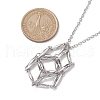3 Pcs Crystal Stone Cage Pendant Necklaces NJEW-JN04751-01-3