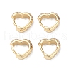 Heart Clear Cubic Zirconia Hoop Earrings EJEW-M216-03G-4