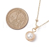 Round Natural Freshwater Pearl Copper Wire Wrapped Pendant Necklaces NJEW-JN04947-03-3