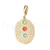 304 Stainless Steel Rhinestone Oval Pendant Decoration STAS-S165-38G-1