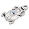 304 Stainless Steel Rhinestone Pendants STAS-L022-478P-2