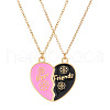 2Pcs Fashionable Alloy Enamel BFF Heart Pendant Necklaces for Women FS-WGCCF5D-01-2
